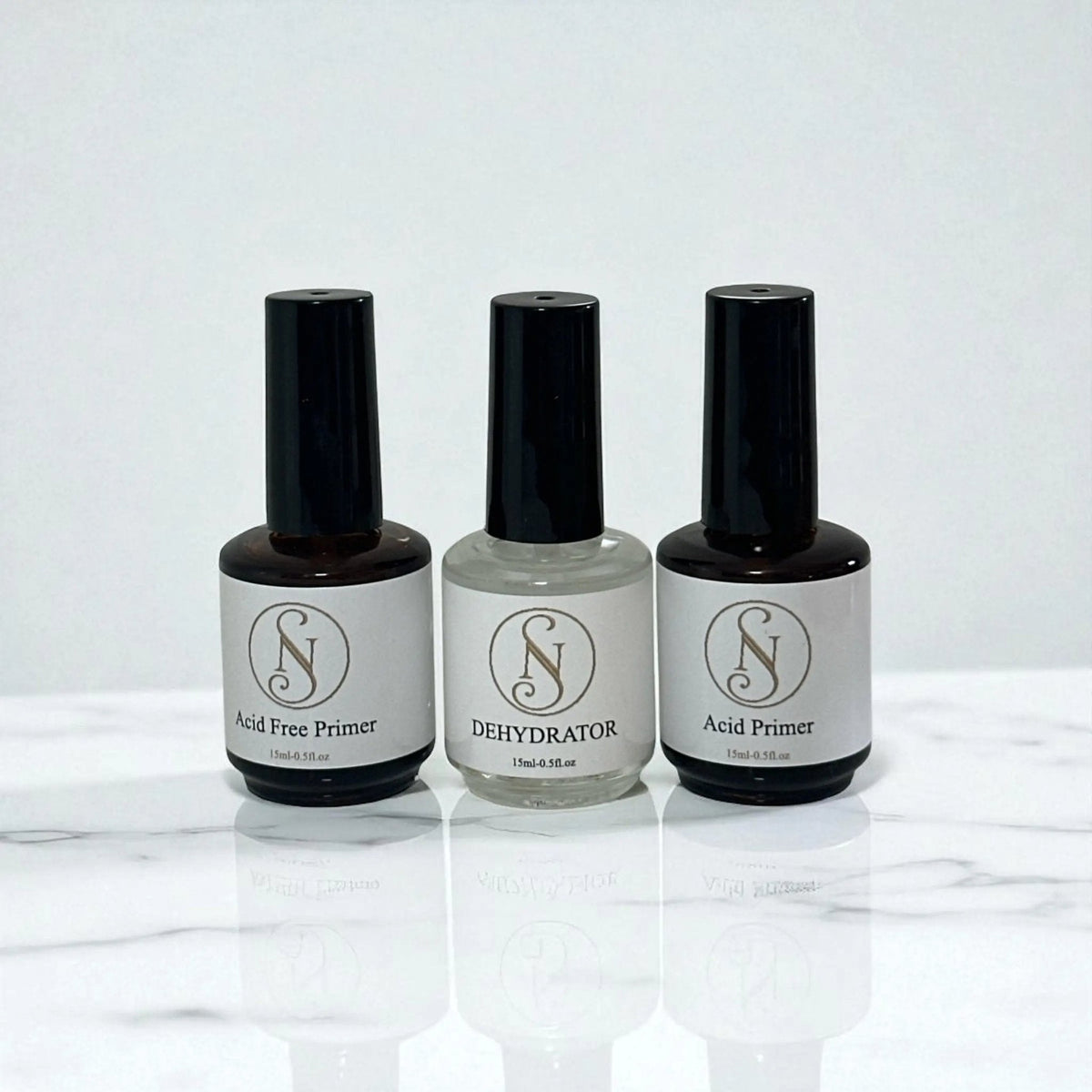 Prep & Finish Pakke – prep, base coat, top coat og cuticle oil fra Naily Supply